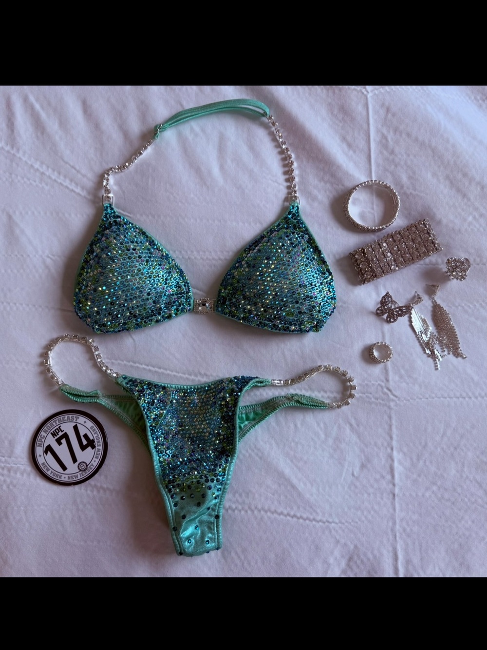 Angel Competition Bikini - beautiful bikini teal/mint competition suit 💎